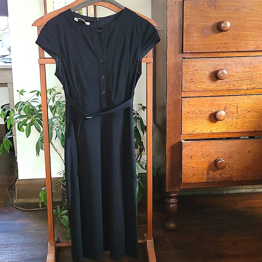 Black belted dress
